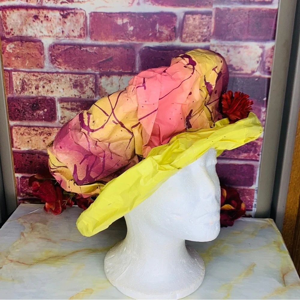 Vintage Party Hats Colorful Paper Mache Mad Hatter Festival Party Hat